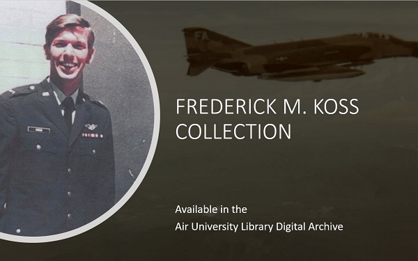Image of Fred Koss in uniform placed next to an image taken by Koss of F-4 fighters in flight.